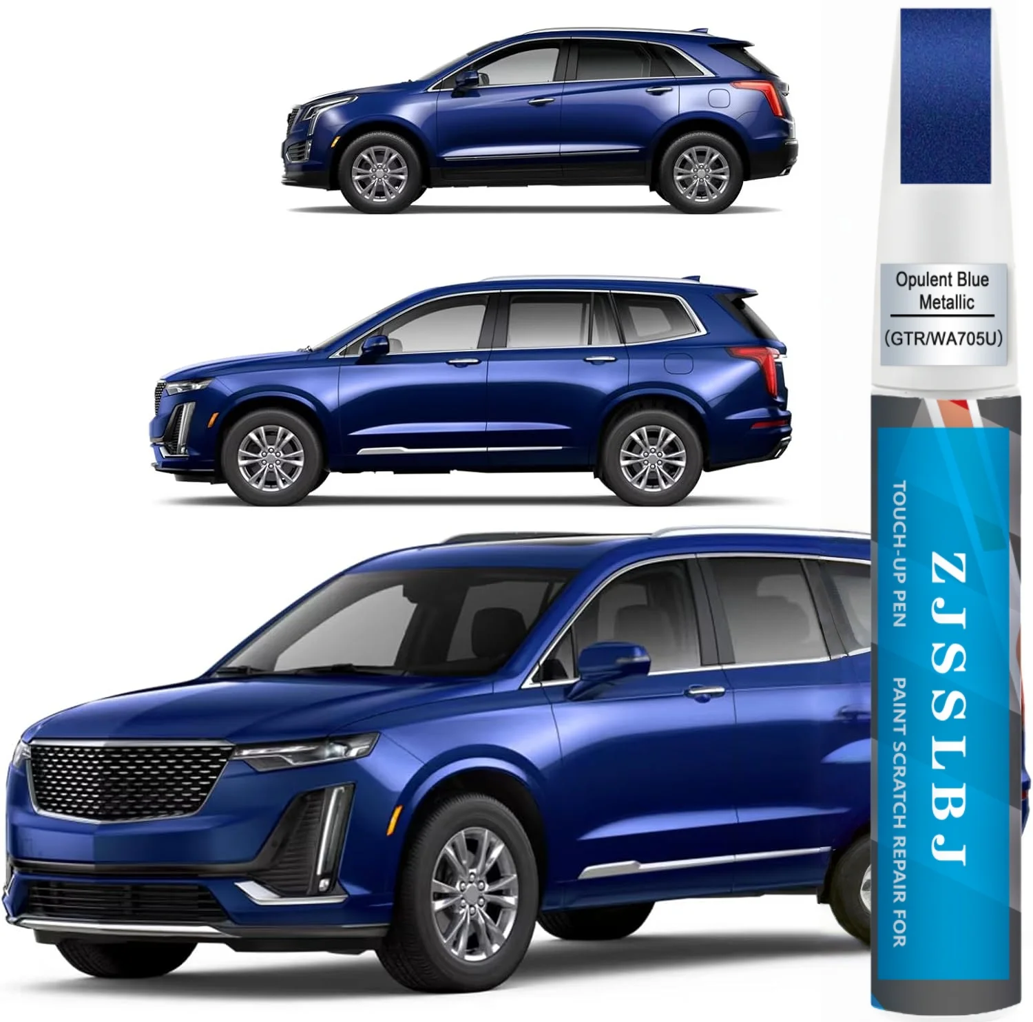 Opulent Blue Metallic(GTR/WA705U) for Cadillac Touch Up Paint Pen, 2 in 1 Car Scratch Remover with Pen Tip and Brush, Precise Co
