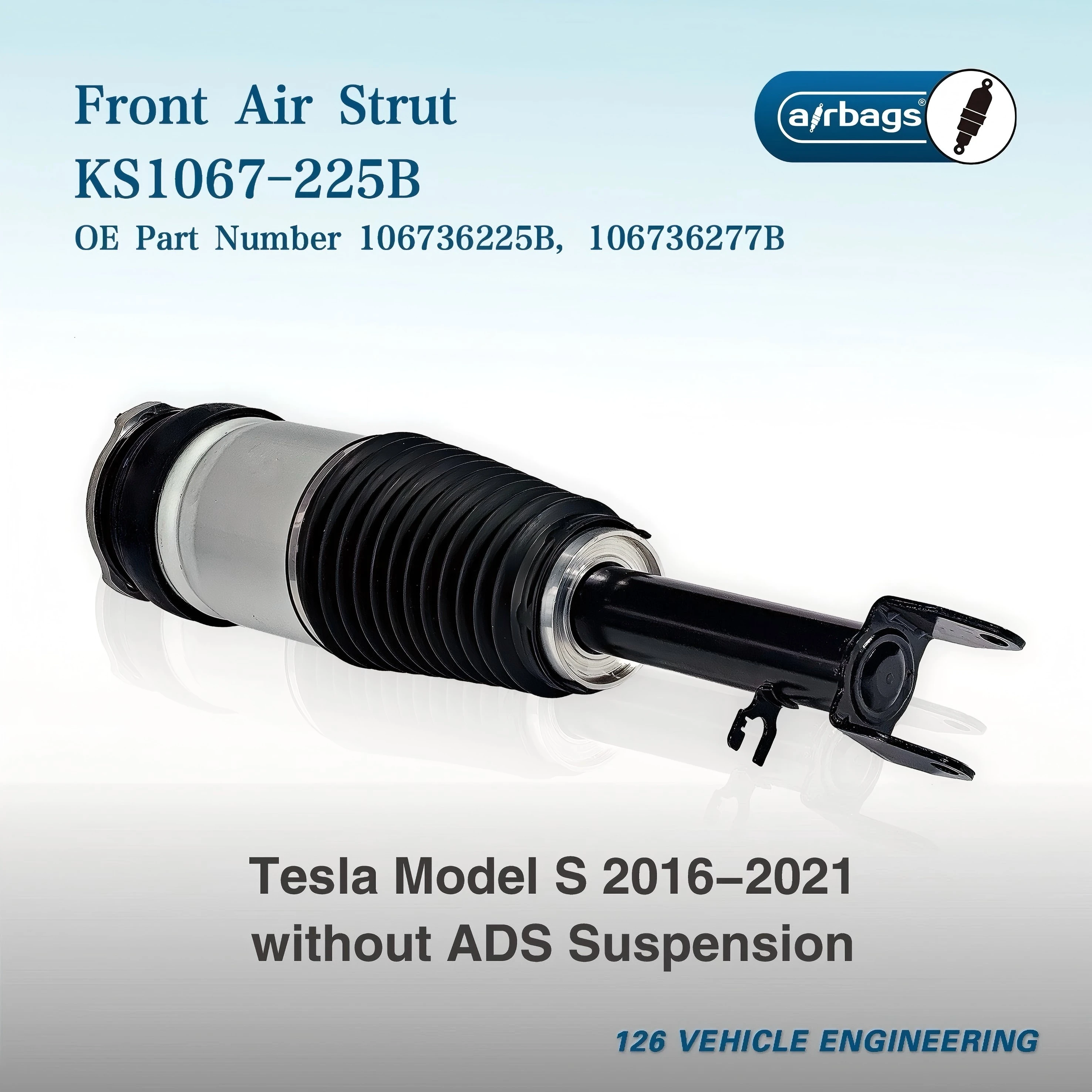 

Front Air Suspension Strut Fits Tesla Model S 2016-2021 RWD without ADS 106736277B 106736277B 1067362-25-B 1067362-77-B