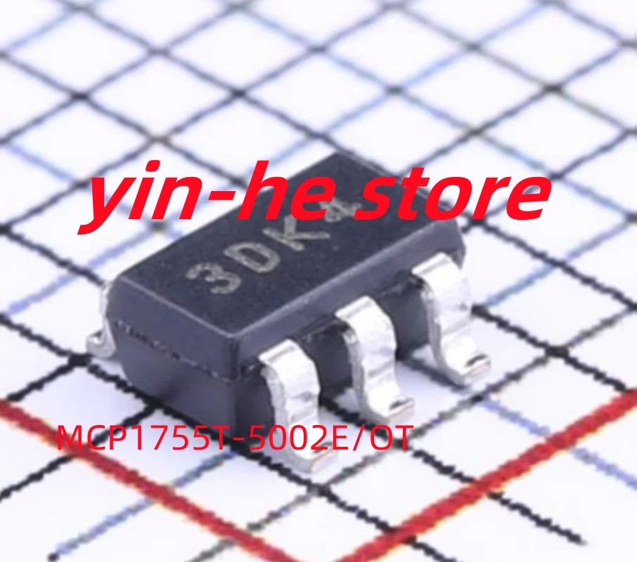 

1pcs MCP1755T-5002E/OT SOT23-5 silk screen 3DK4 low voltage differential linear regulated LDO