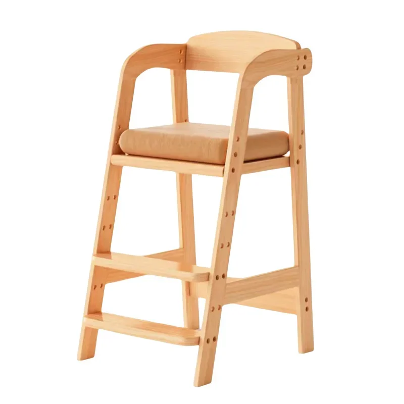 Регулируемый деревянный детский стульчик для кормления малышей с дополнительной шириной и по высоте стульчик с ремнем безопасности для детей 접이식의자