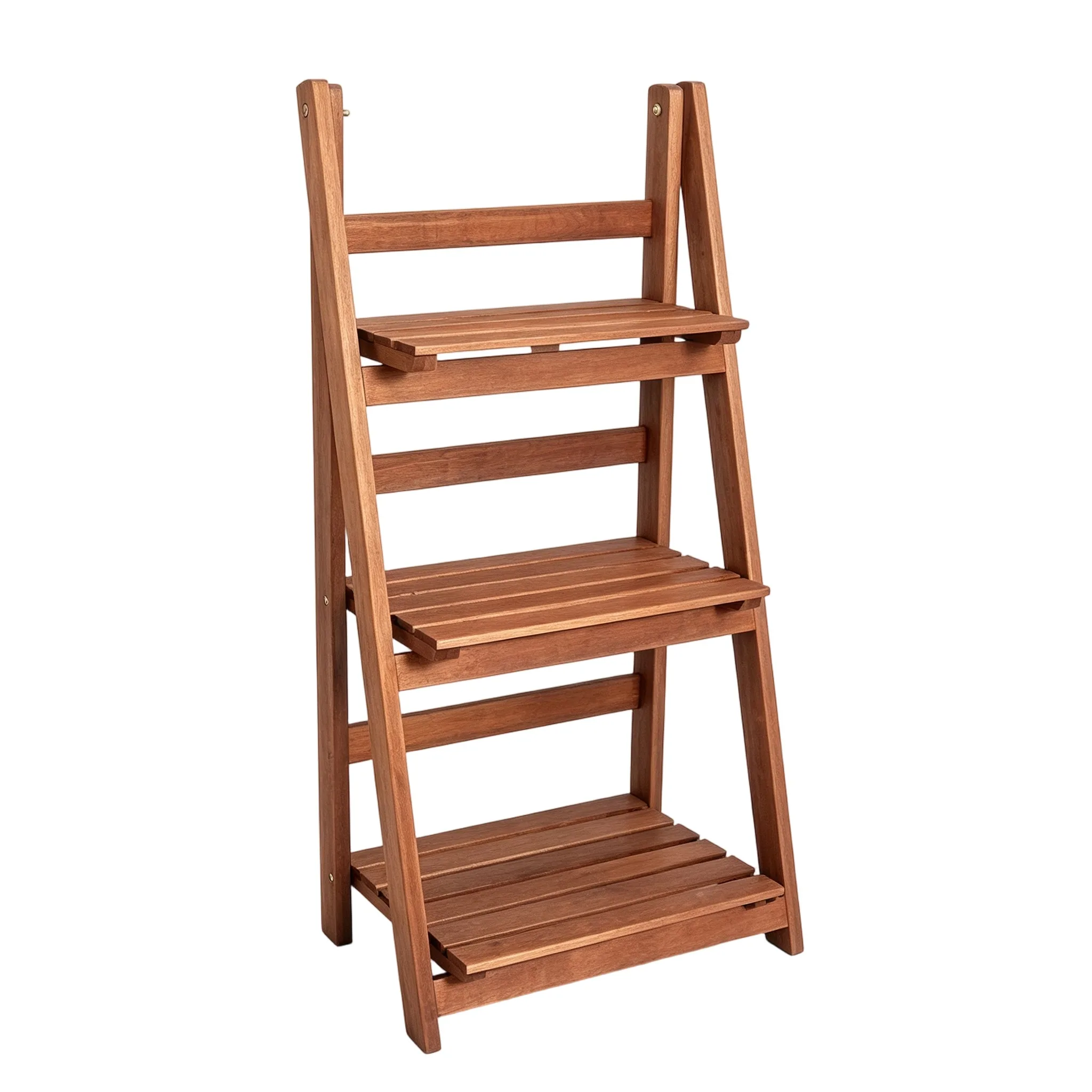 Support à plantes en bois à 3 niveaux, support décoratif de style échelle pour pots de fleurs d'intérieur et d'extérieur, organisateur polyvalent 80x41x25cm pour jardin, balcon et salon