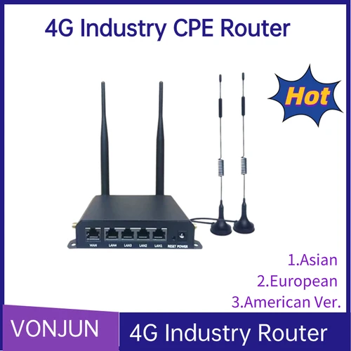 Enrutador 4G LTE CPE Industria 300Mbps Tarjeta Sim 4 Antena externa retirada Punto de acceso 4LAN+WAN