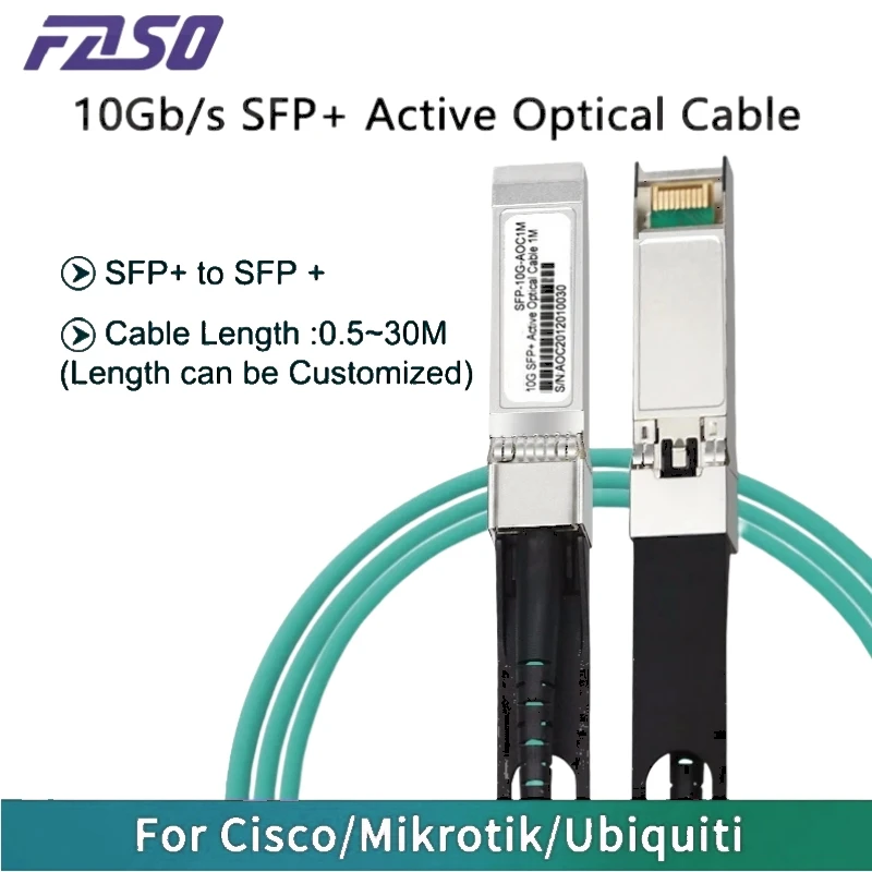 

10G SFP+ AOC Cable OM3 MMF Direct Connect Active Cable 10GBASE Active Fibre Optic SFP Cable for Cisco Huawei MikroTik Switches