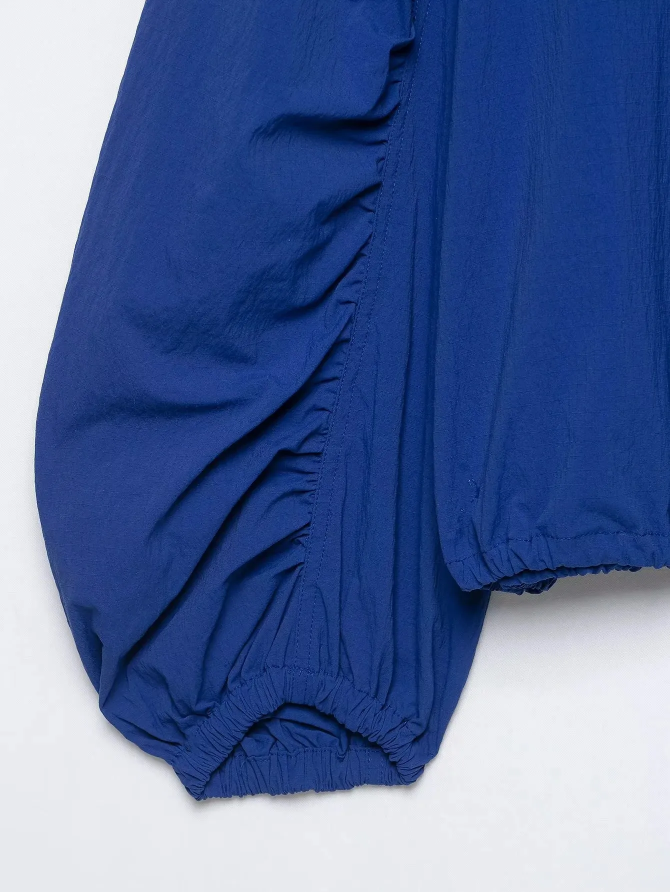 Damen Vintage Blaue Einreihige Jacken Damen 2026 Herbst Neue Schicke Lässige Faltenärmel Stehkragen Mäntel High-Street Damen Oberteil – Detail 11