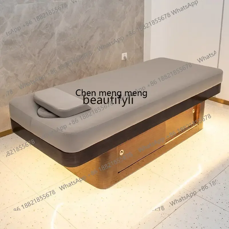 

Cabinet latex beauty bed with ambient light Chinese full body massage massage massage treatment bed