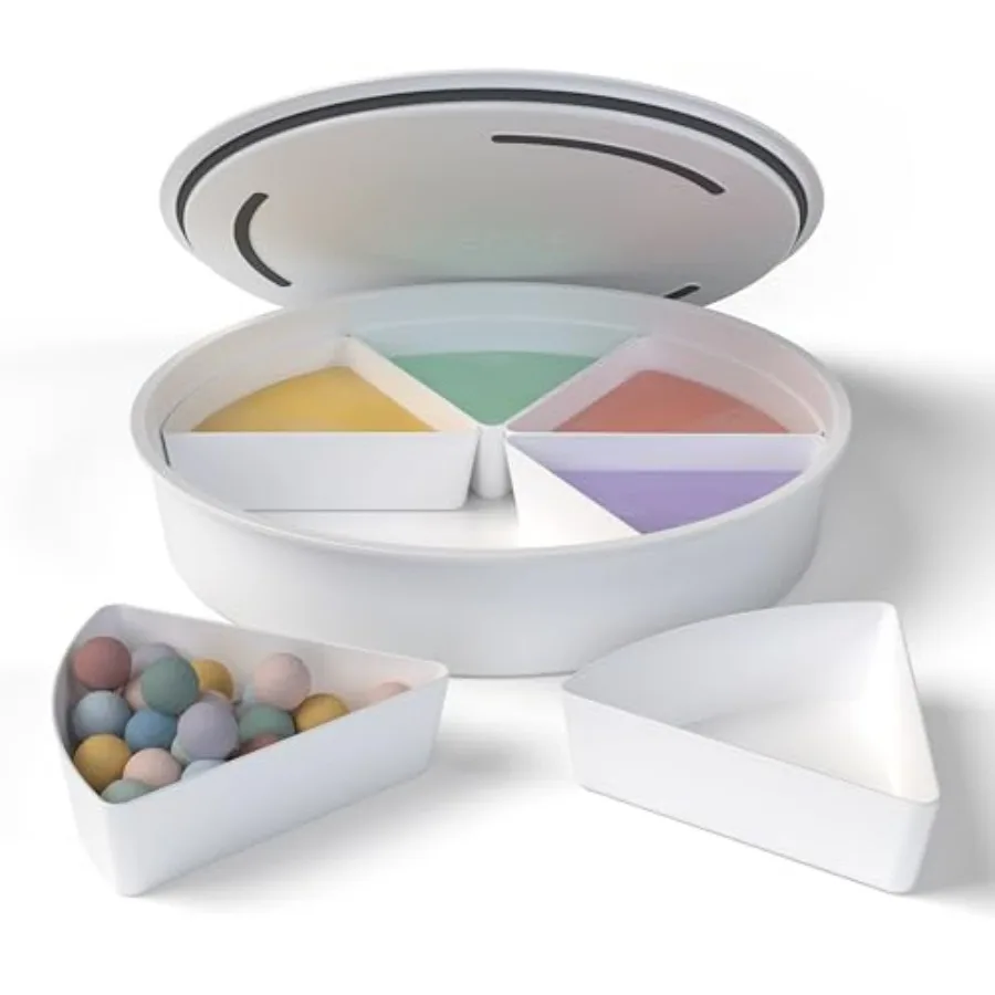 

Sensory Bin with Lid and Removable Storage Inserts for Toddler Crafts in Soft Pastel Colors - Sensory Toys for Autistic with No