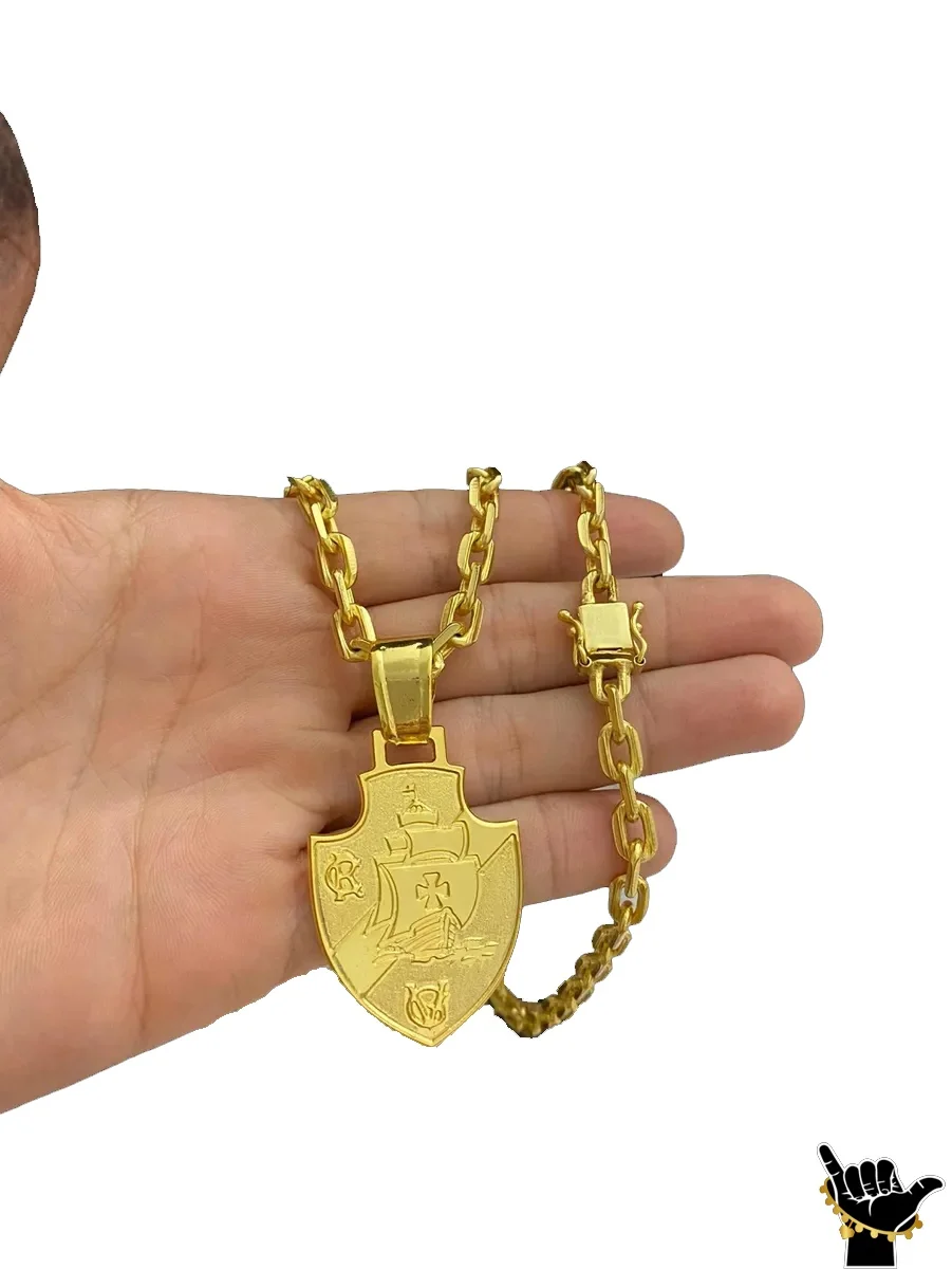 6mm Padlock Chain + 18K Gold Plated Vasco Pendant