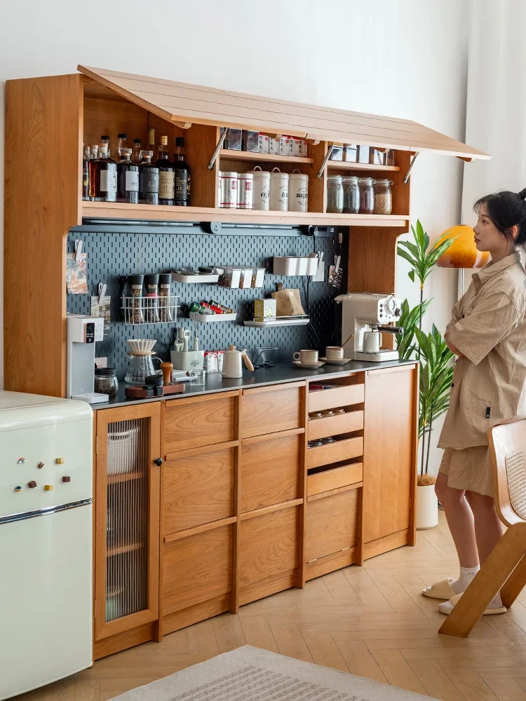 

Solid wood dining side cabinet kitchen cherry wood living room storage locker