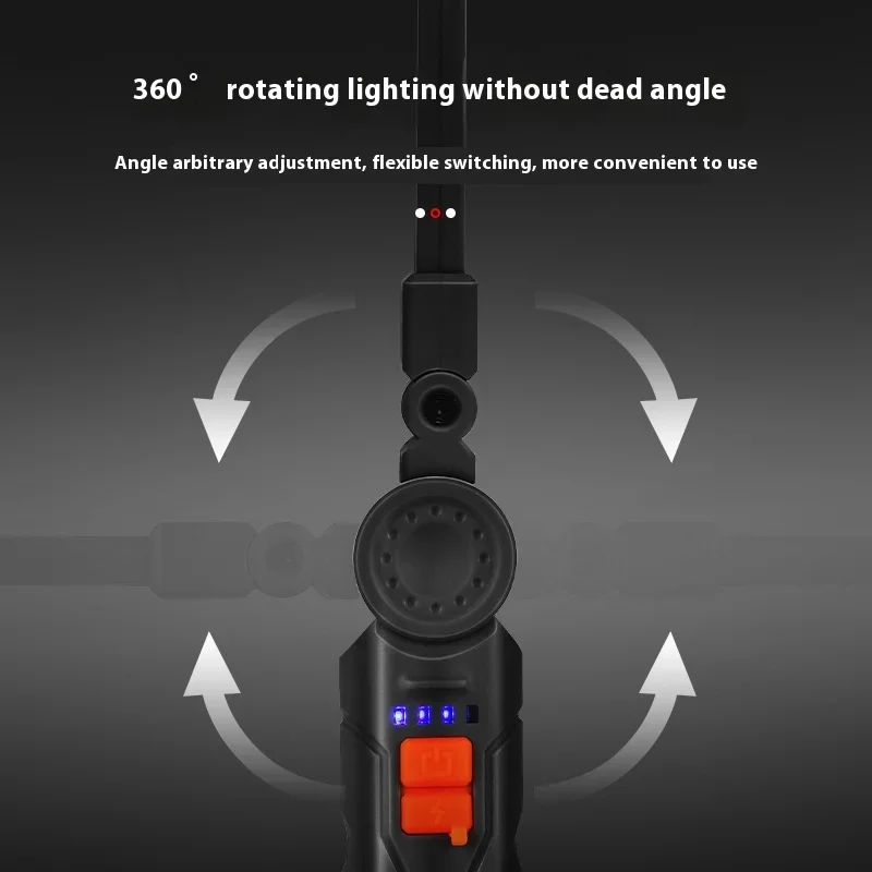 Imagem -03 - Cob Levou Lanterna Trabalho Usb-c 800ma Magnético 360 ° Reparação Garagem Lâmpada de Inspeção 4mode Bolso Luz de Inundação 450lm