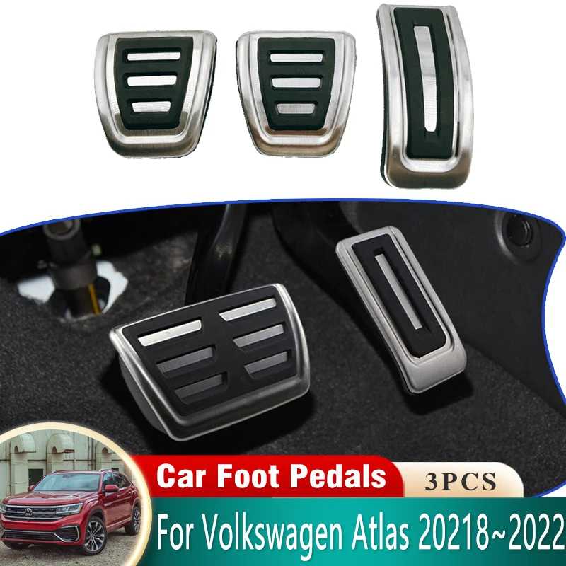 

Stainless Steel Car Pedals Pad For Volkswagen VW Atlas Teramont CA1 2018 2019 2020 2021 2022 Non-slip No Drilling Pedals Cover