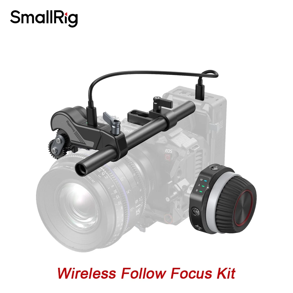 

SmallRig Wireless Follow Focus Kit (Lite) with Handwheel Controller & Receiver Motor, A/B Stops, for Cinema & Zoom Lenses -4296