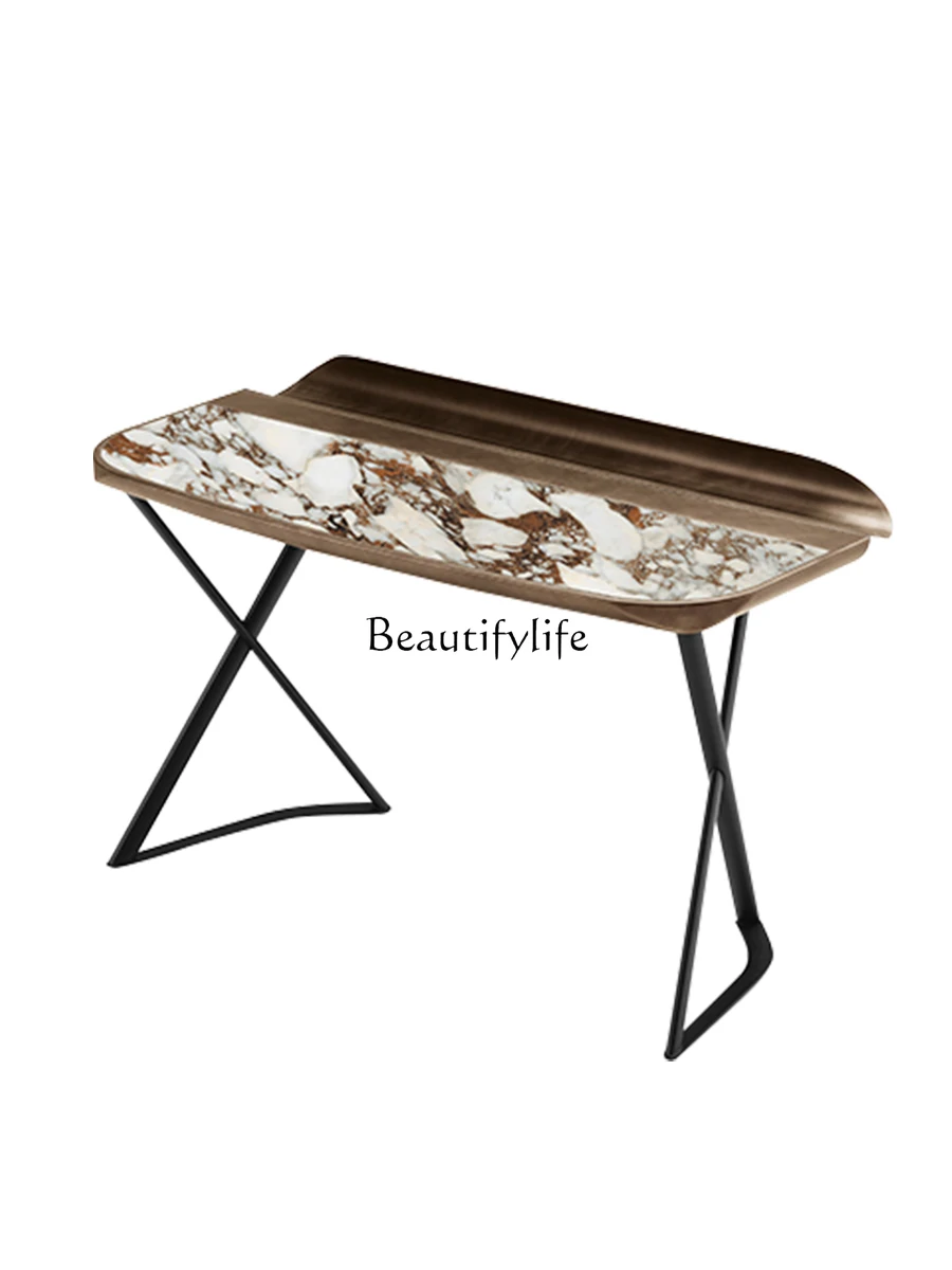 Italian minimalist light luxury dressing table high-end rock slab dressing table desk