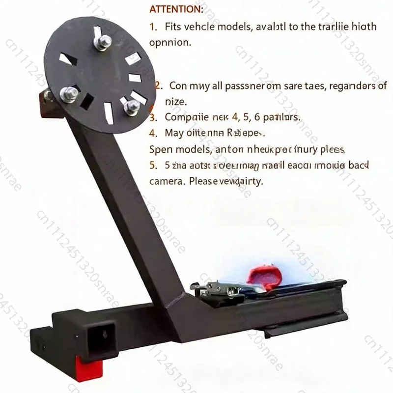 Trailer Bar Square Mouth Installation Foldable and Pull-out Universal Spare Tire Rack Carrying Bracket Trolley