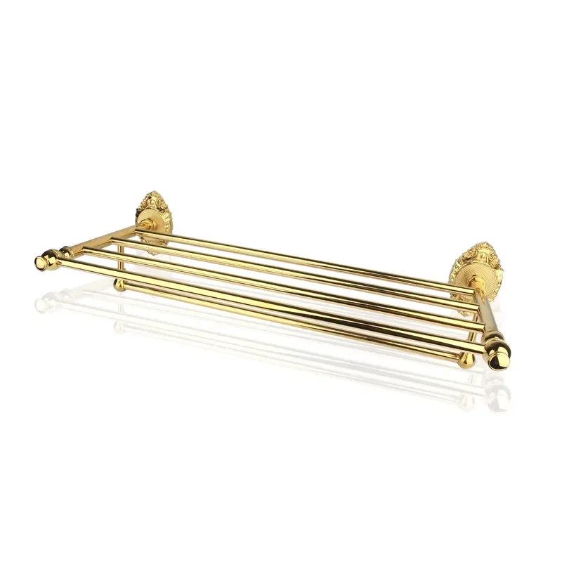 Antique Gold Wall-Mounted Towel Bar Elegant Brass Rack for Home Hotel Durable Copper Bathroom Accessories for Hotel