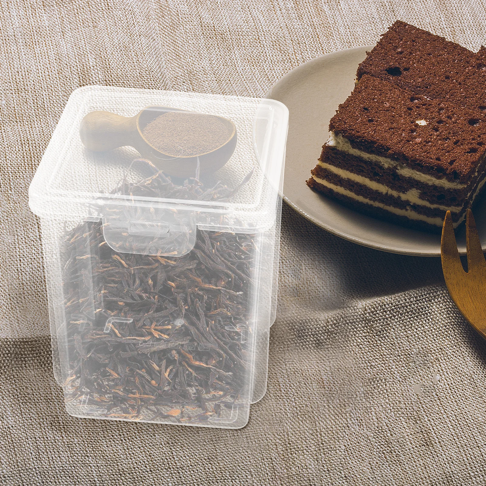 

4Pcs Sealed Plastic Storage Boxes Multi-Use Food Canisters for Cereals Nuts Tea Coffee Beans Storage Box Plastic Sealed Box