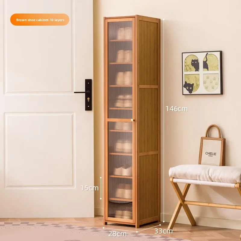 Multi-functional All solid wood multi-layer entrance shoe cabinet indoor shelf shoe rack