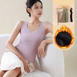 Autumn And Winter German Velvet Thermal Vest For Women With Breast Pads Large Size Seamless Thermal Underwear For Women