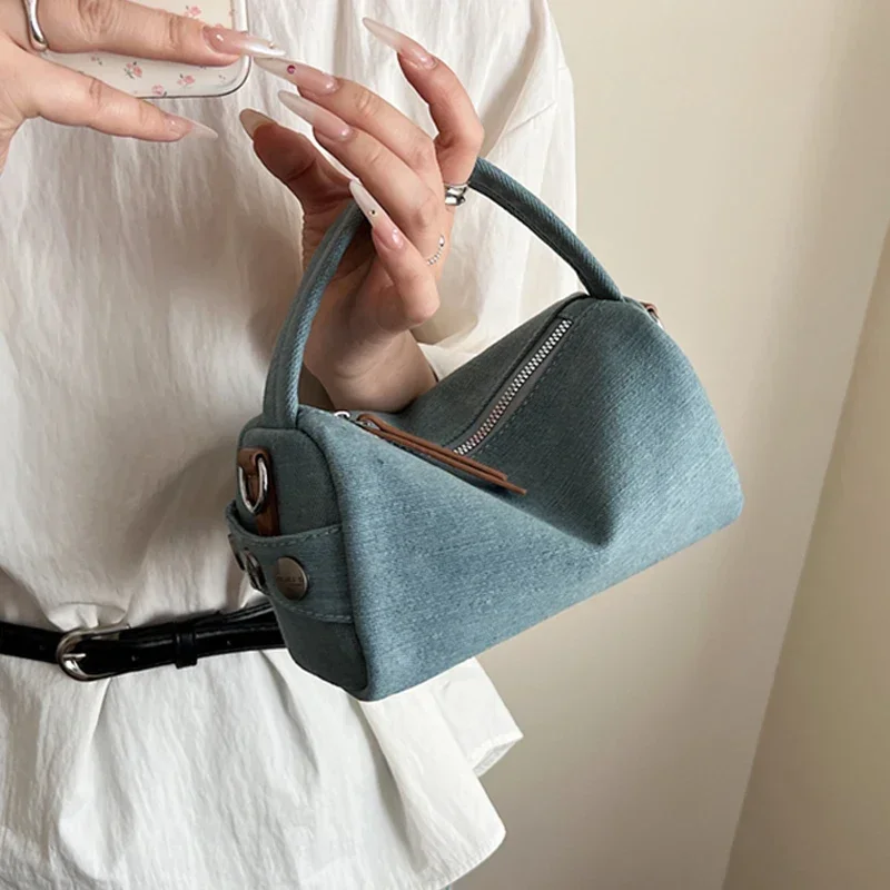 

Premium Texture Mini Handbags for Women 2025 Summer New Fashion Versatile Denim Crossbody Bags Casual Simple One Shoulder Bag