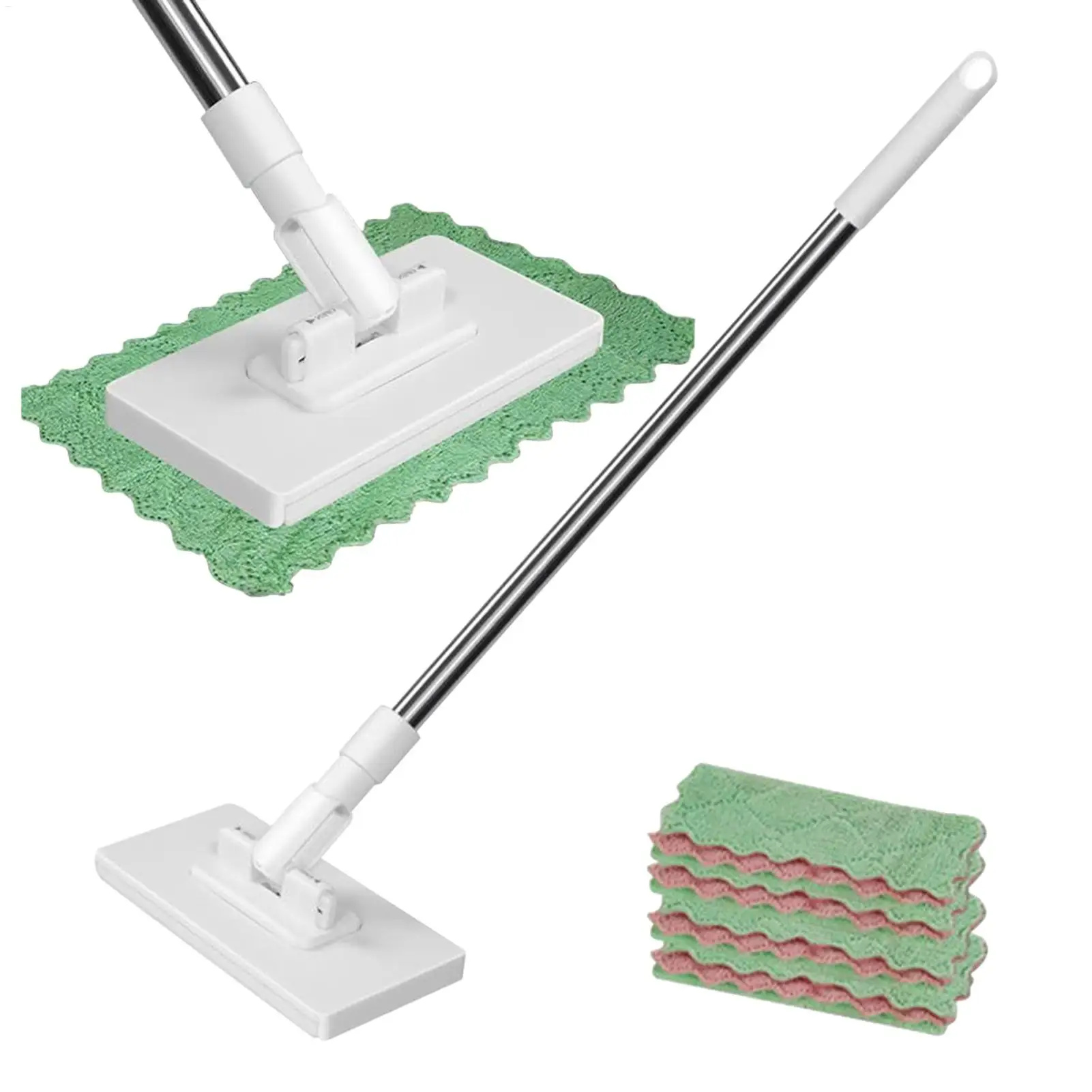 

Hands-Free Cleaning Mop For Window Floor Dust Remover Automatic Face Towel Mop With 4 Reusable Cloths Household Cleaner Supplies