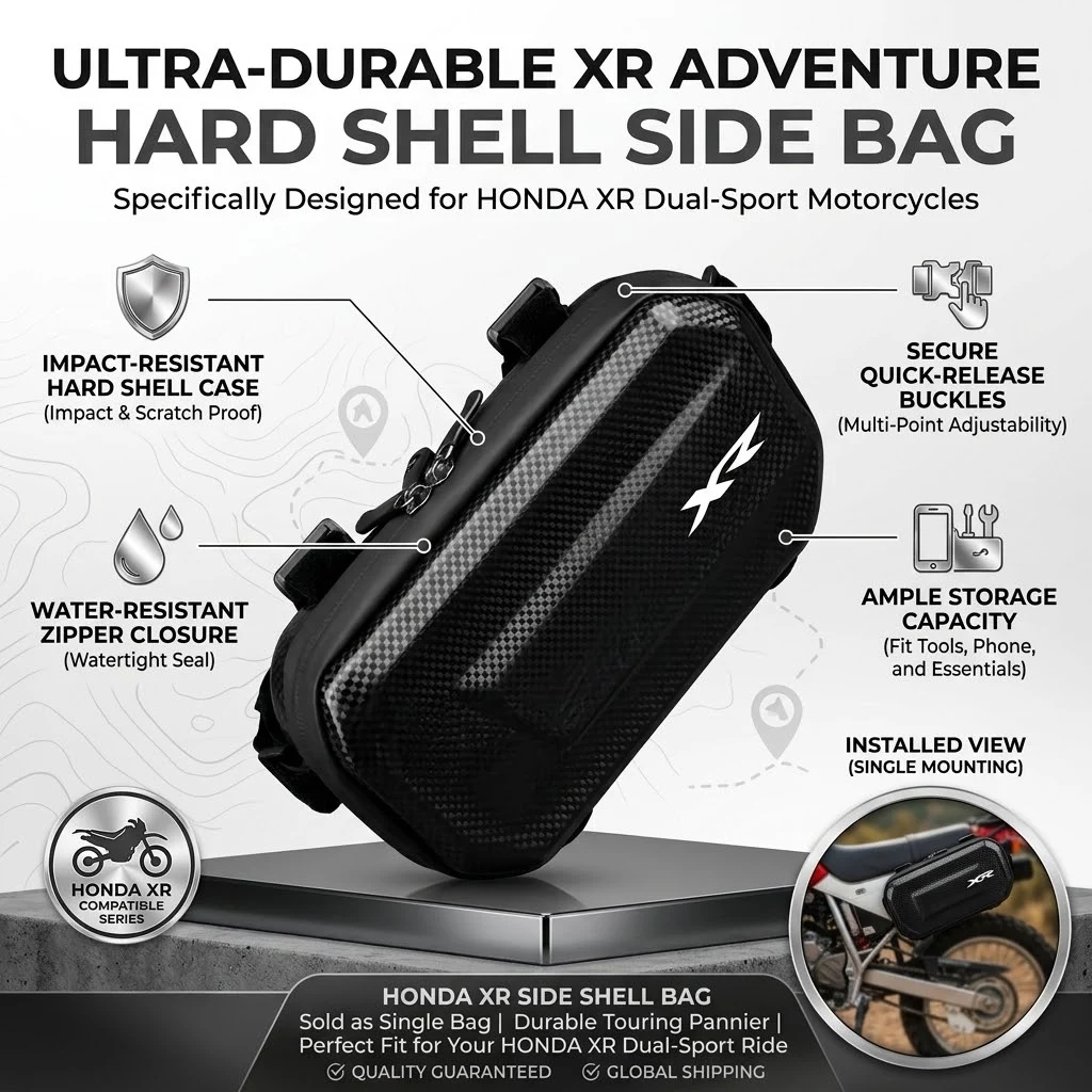 Easy To Clean Large Capacity EVA Motorcycle Saddle Bag Tool Bag With LOGO For Honda XR230 MOTARD XR 230 250 400 125 2005-2012