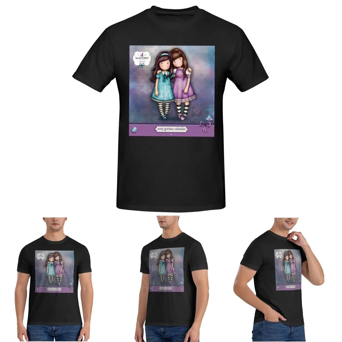 

Футболка Santoro Gorjuss для мужчин, хлопковые футболки большого размера, мужская летняя одежда с коротким рукавом и круглым вырезом, топы S-6XL