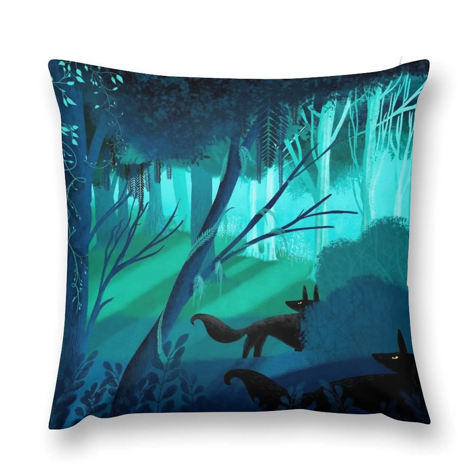 Shadow Wolves Stalk The Silver Wood Throw Pillow luxury sofa pillows Sofa Cushion pillow