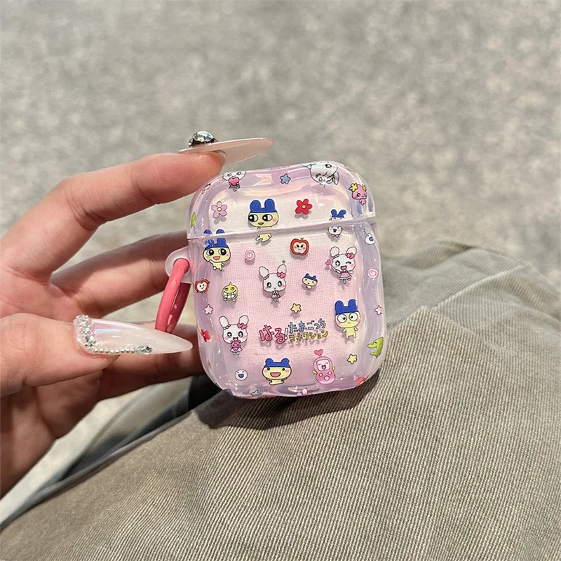 حافظة سماعة أذن شبه شفافة كرتونية لطيفة، مناسبة لسماعات AirPods 4 3 2 1 AirPods Pro 2 Pro