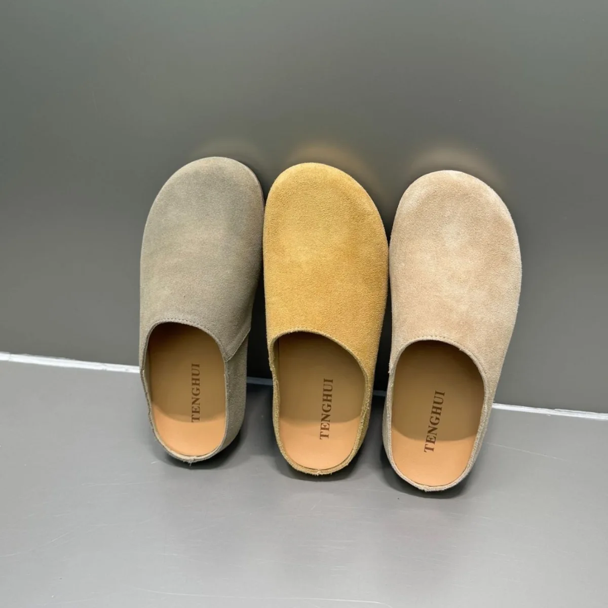 Leather Baotou semi-slippers for women's outerwear spring 2025