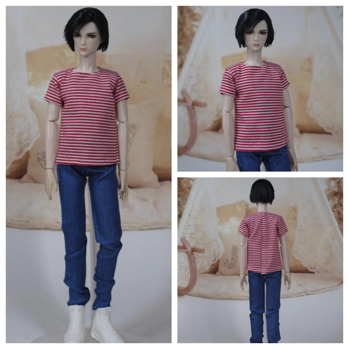 30 センチメートル 1/6 BJD YUGE KEN 男性人形ファッション Tシャツ子供 DIY 人形服アクセサリー 1/6 スケール男性人形用