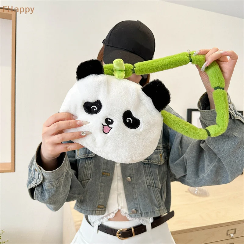 Tas selempang serbaguna boneka genggam kartun Panda