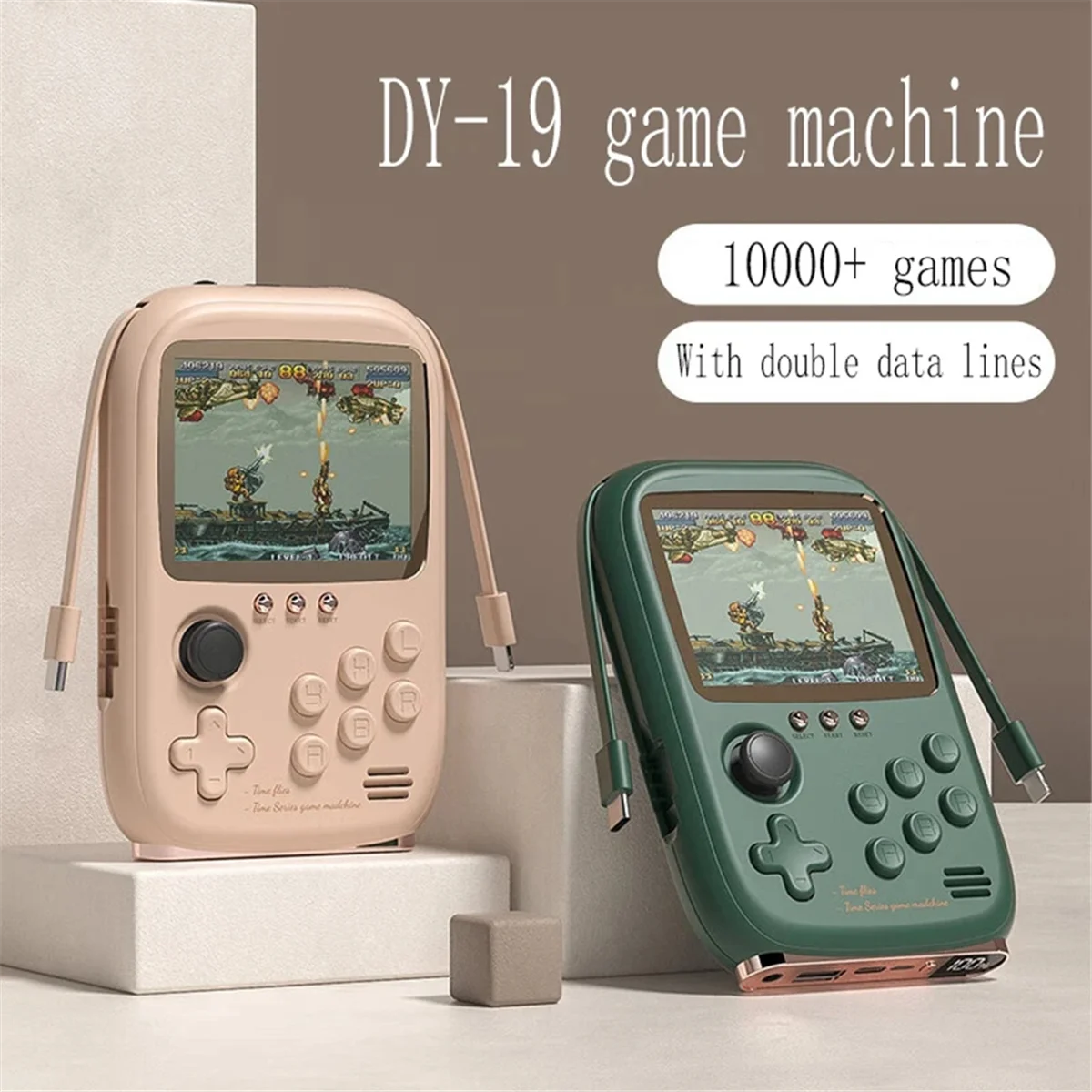 Dy-19 Handheld Game Console 10000+Games Dual Player 3.2Inch Screen Retro Nostalgic Arcade Portable Mobile Power B