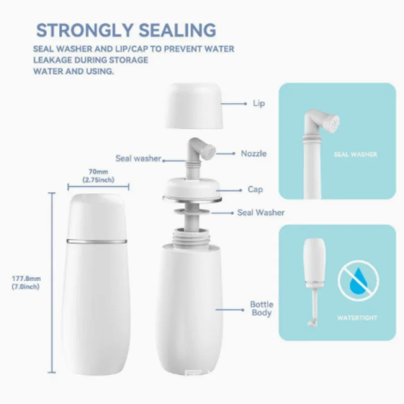 Handheld Portable Travel Bidet Sprayer 400ml Spray Bottle with Nozzle Personal Hygiene Washing Tool Daily Cleansing