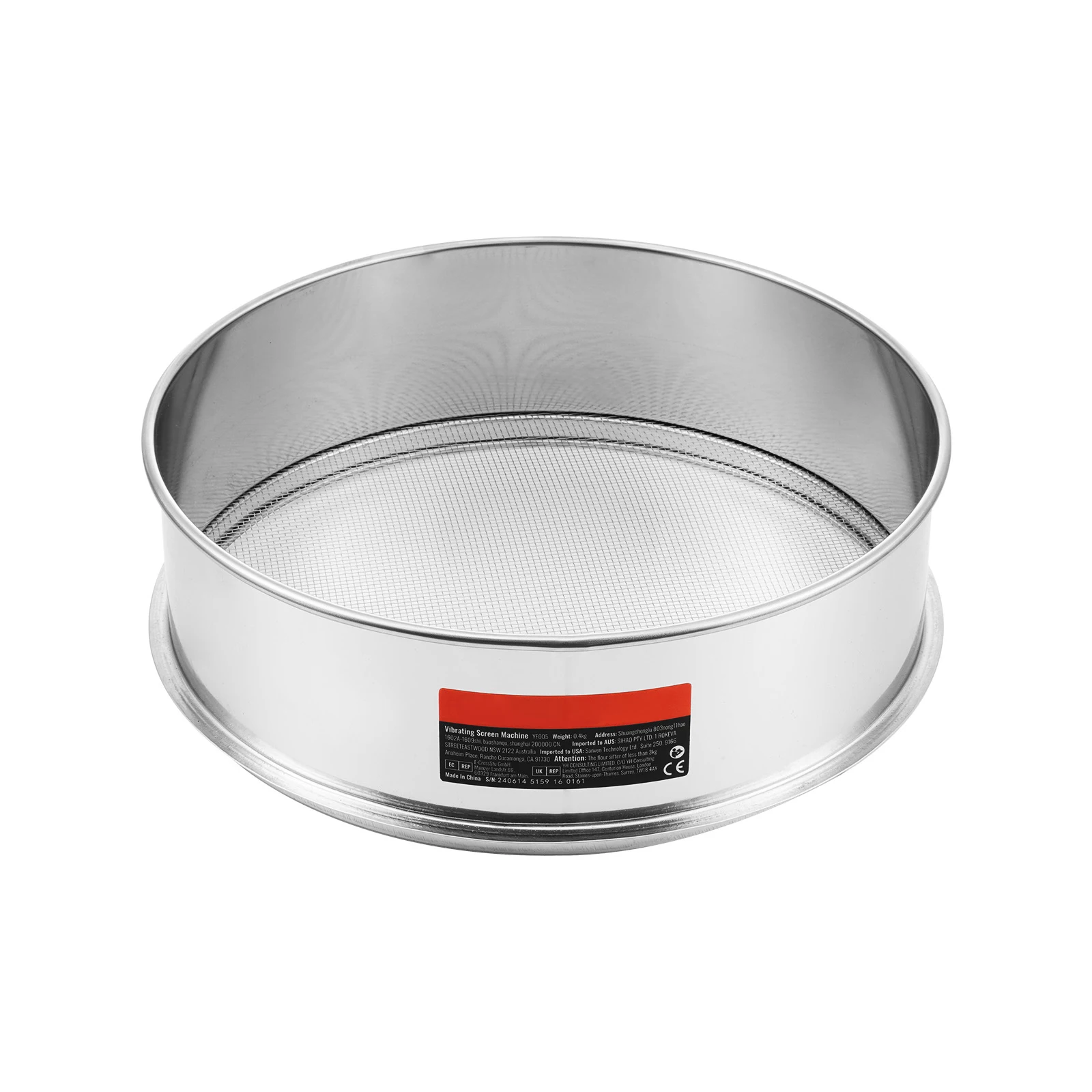 Flour Sieve Fine Mesh, 12 Mesh Flour Sifter, 304 Stainless Steel Fine Mesh Sifter Food-grade, Dia. 12.6