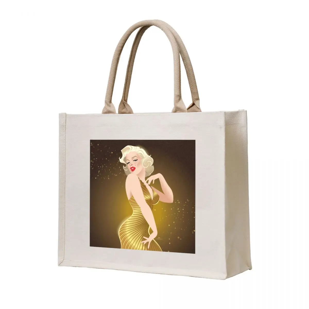 

Gold Tote Bag personalized tote bag female bag Canvas shoulder reusable shopping bags