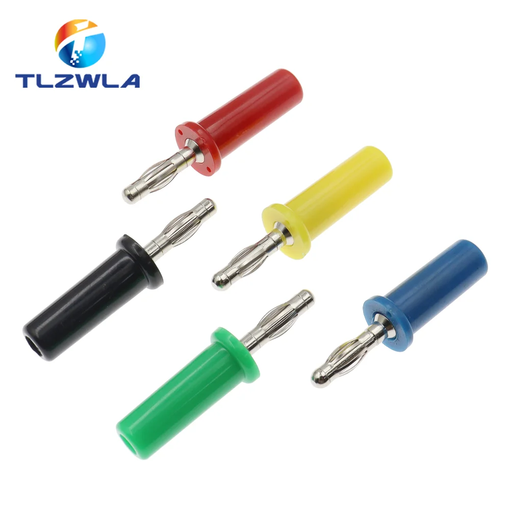5 sztuk 4MM wtyczka bananowa kabel głośnik do muzyki złącze pinowe spawania Adapter Audio