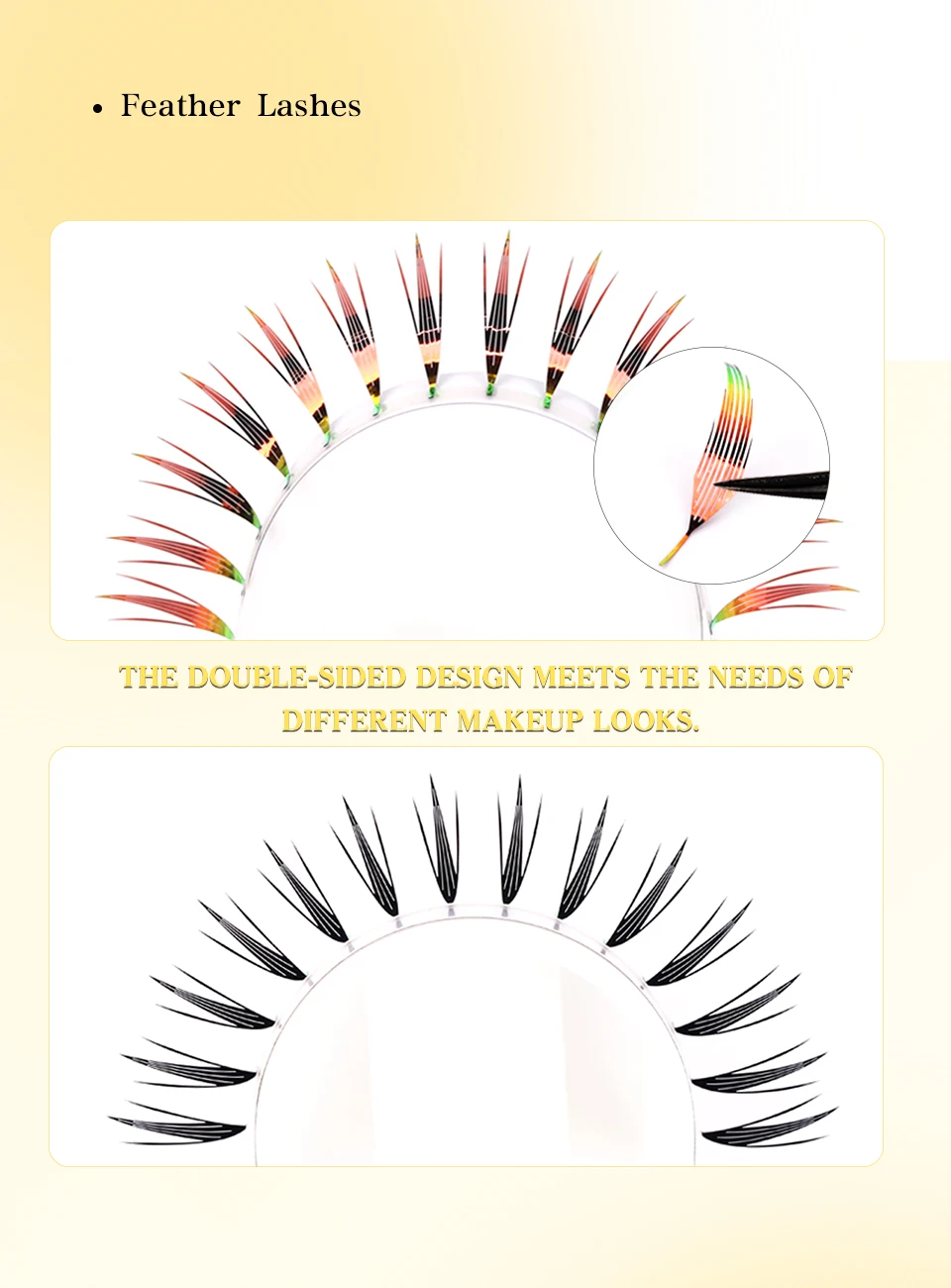 Neue Tinsel Vorgefertigte Fächer-Wimpernverlängerungen Holographische Anime Tower Tips Pro Made Wimpern Comic Feather Super Weiche Falsche Wimpern – Detail 7