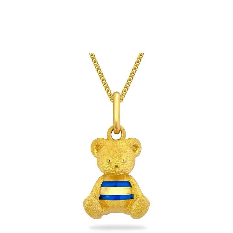 

Skin-Brightening Slim Cute Bear Pendant Necklace For Women 24K Gold AU999 | Small and delicate, brighten complexion