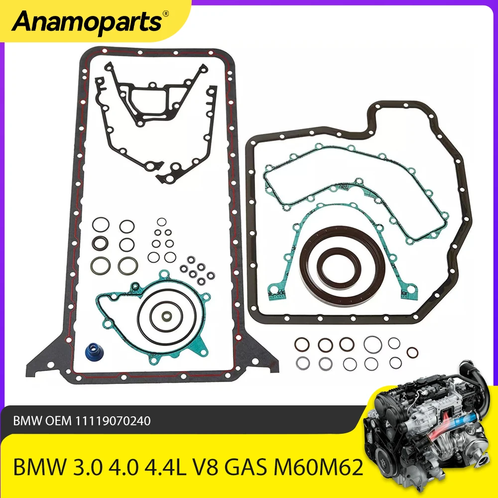 Engine Parts Lower Gasket Set Fit 3.0 4.0 4.4 L M60 M62 For BMW E31 E32 E34 E38 E39 3.0L 4.0L 4.4L V8 GAS