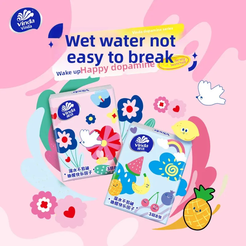 Vida Handkerchief Paper; Small Packet Of Tissue Paper; Carry Portable Toilet Paper With You; Kleenex; Small Packaging Napkins