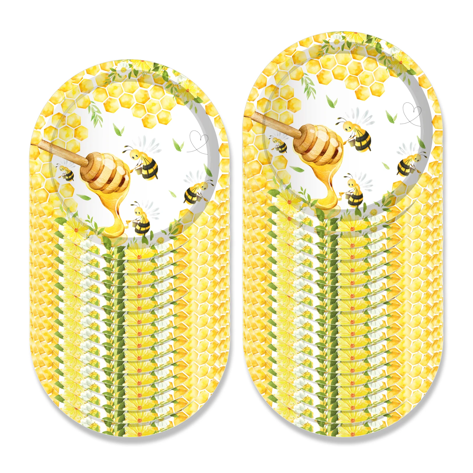 Cartoon Honig Biene Tiere Party Einweg Geschirr Sets Geburtstag Pappteller Tassen Servietten Baby Shower Party Geschirr Dekor – Detail 8