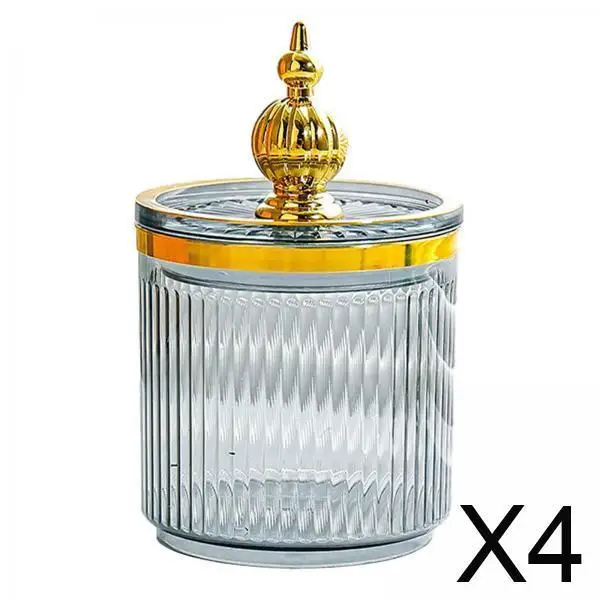 4x حاوية تخزين للمسحات القطنية والكرات، منظم الحمام