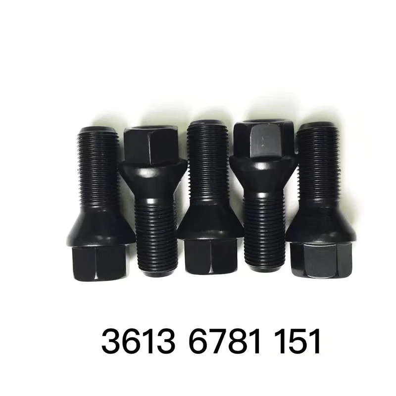 5pcs 36136781151 M14x1.25 Black Steel Wheel Lug Bolt Nut For BMW X3 X5 E70 E71 F20 F25 New Accessories Parts