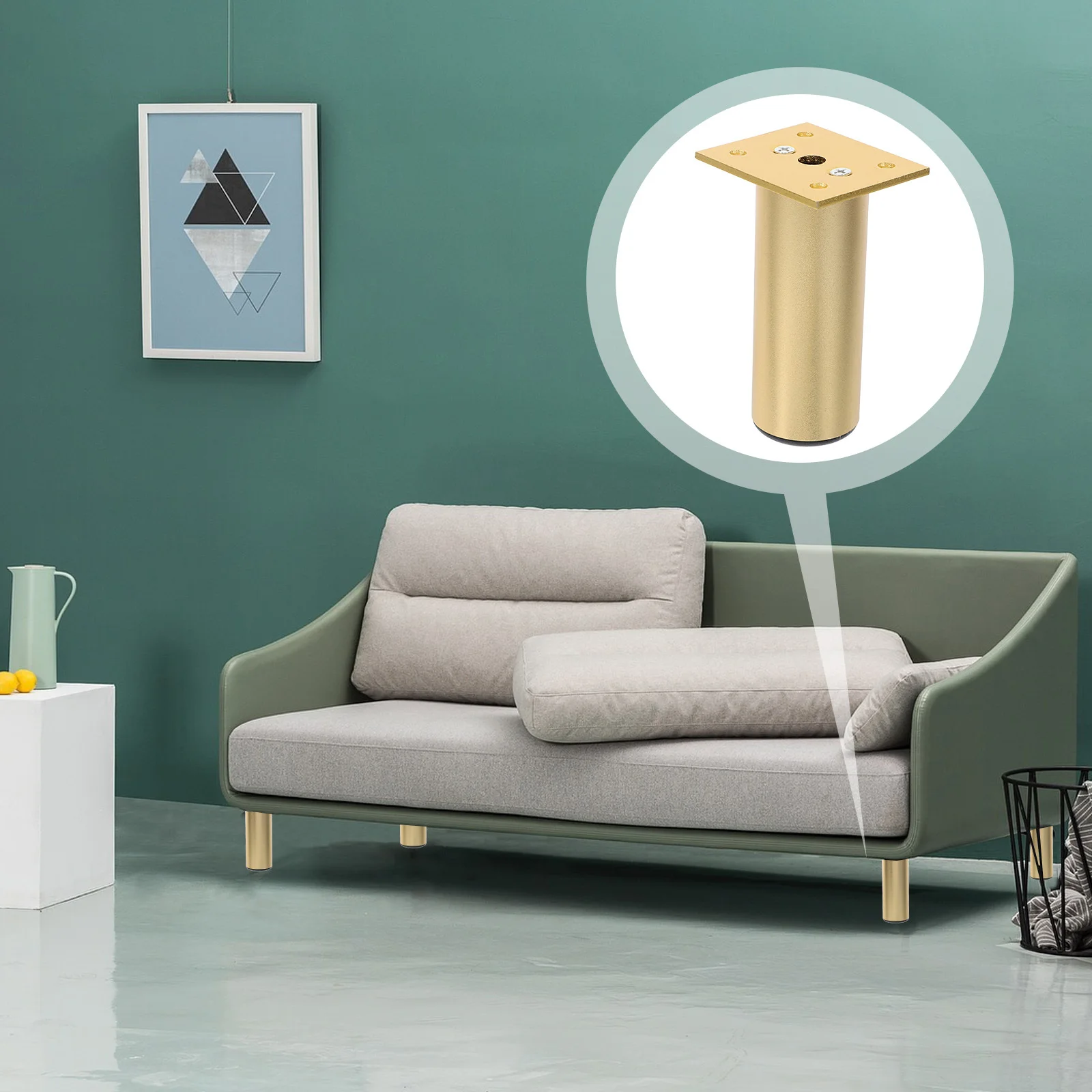 Patas de sofá de aleación de aluminio, patas de muebles duraderas de Color arena para mesa de centro, escritorio, gabinete, pies decorativos de repuesto, 4 Uds.
