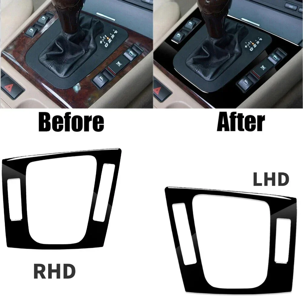 Car Gear Shift Panel Frame Cover Trim For BMW 3 Series E46 1998-2005 Glossy Piano Black Interior Panel Frame