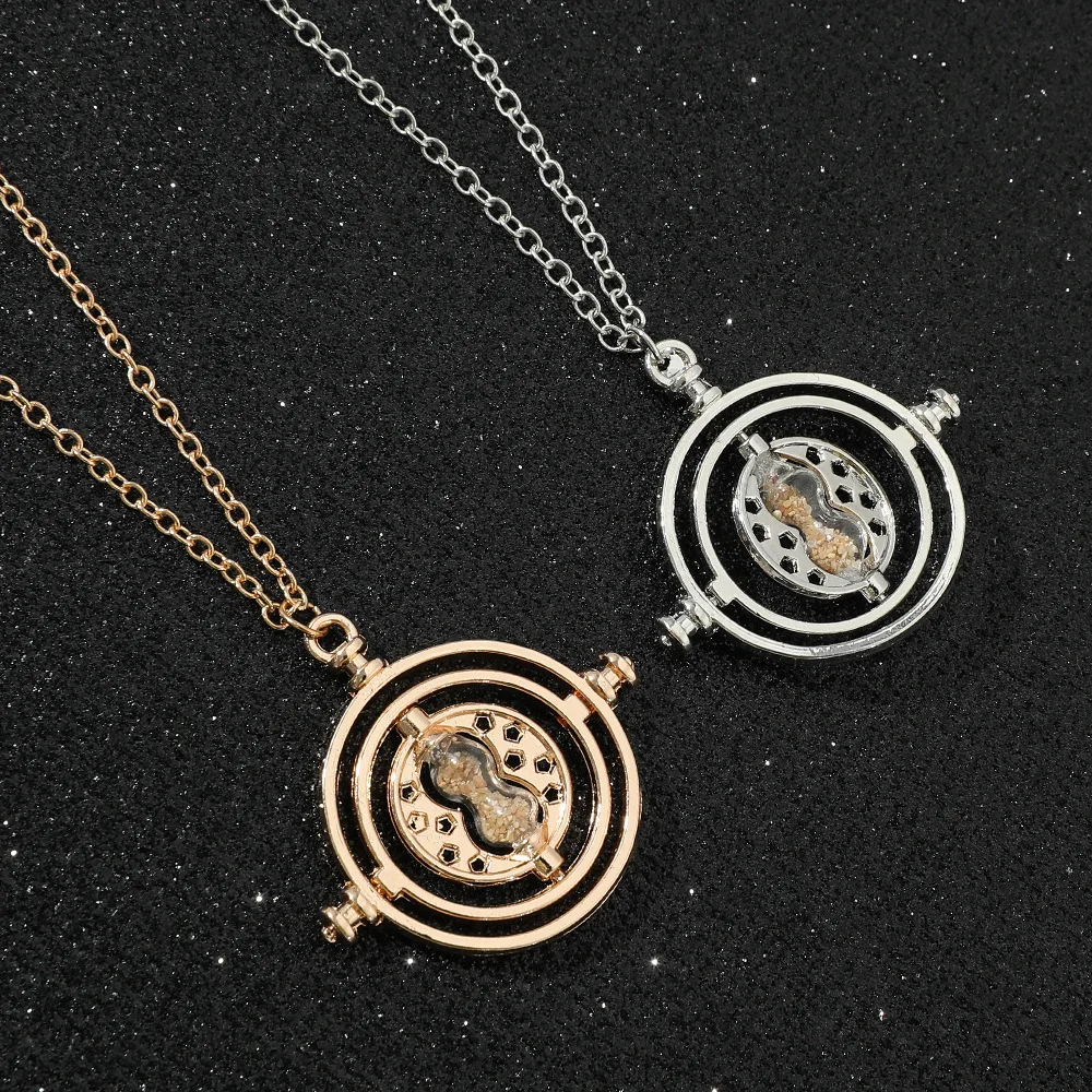 New Harried Time Necklace Timer Hourglass 360 Rotatable Potters Cosplay Props Astronomical Time Converter Magic School Fans Gift view 4