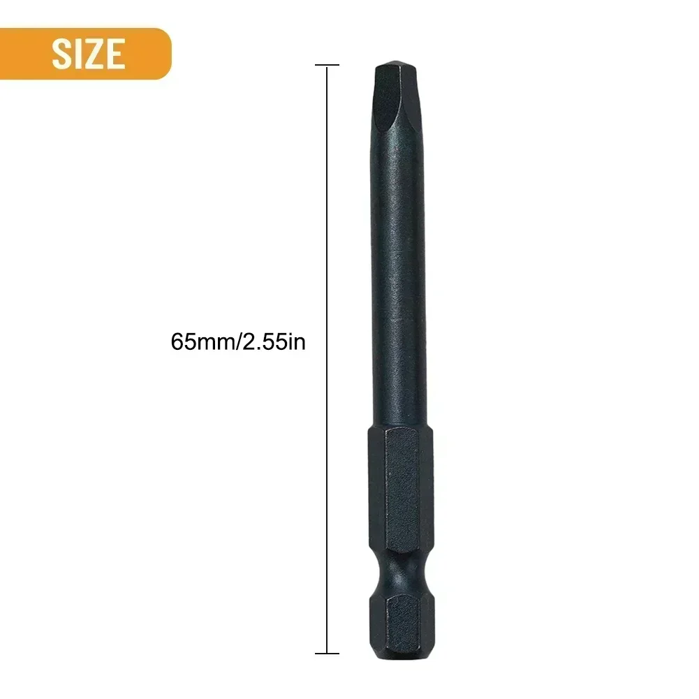 1 Pc Square Head Magnetic Screwdriver Bit SQ0 SQ1 SQ2 SQ3 65mm Length 6.35mm Hex Shank For Electric Screwdriver Drill Tool Parts