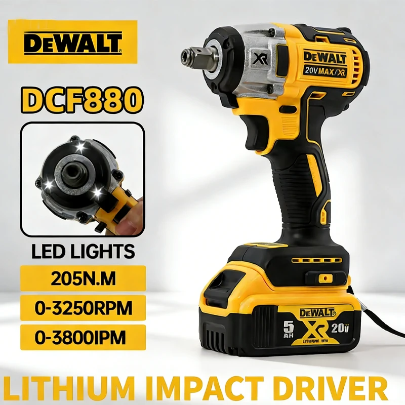 

DEWALT DCF880 Lithium Battery Brushless Impact Wrench 20V Detachable Tire High Torque High Speed Powerful Disassembly Tool