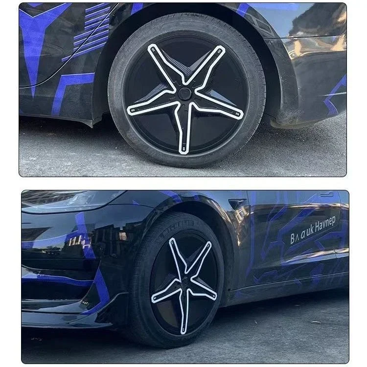 

18-дюймовый 19-дюймовый чехол на колесо подходит для Tesla Model 3/Y, 4 шт. полное покрытие на колесо, сменные колпаки на колеса автомобиля