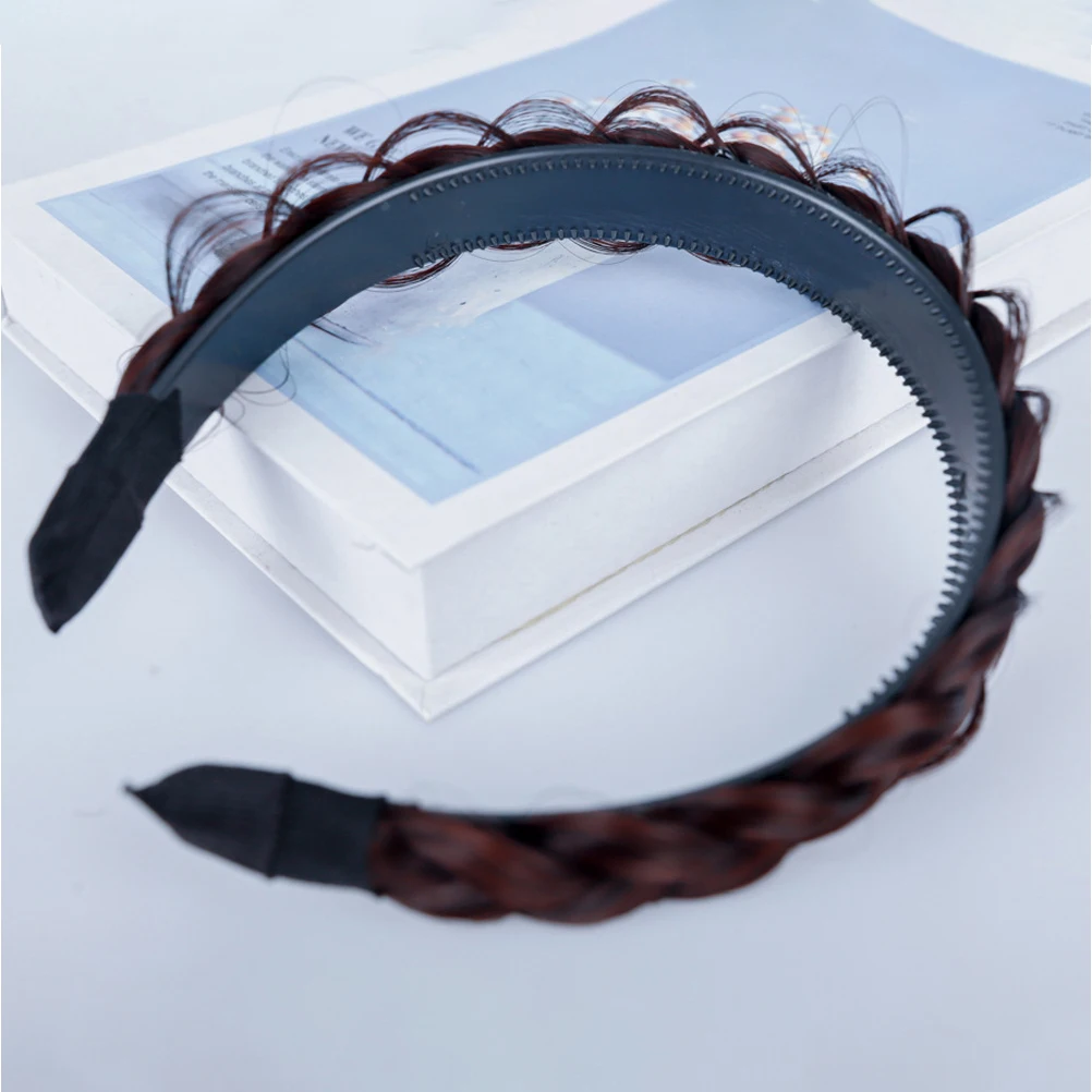 

Women Synthetic Braided Headband Lightweight Comfortable Hair Accessories Non-Slip Synthetic Hair Hairwear Braided Headband