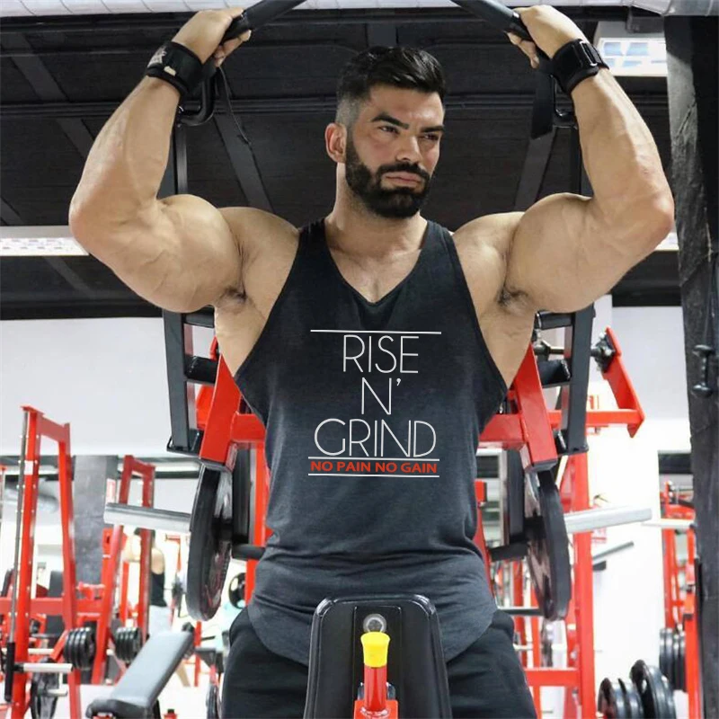 

Gym Workout Sleeveless T-Shirts Fitness Running Tank Tops Mens Bodybuilding Clothing Cotton Breathable Sportswear Muscle Vests